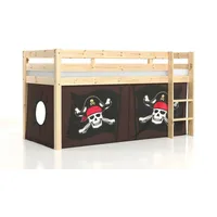 58 aufm Kessel Kinderbett Karolina 210x114x106 Massivholz Natur Textilset