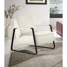 W.Schillig Cocktailsessel "quadroo Loungesessel", weiß (weiß z59), B:65cm H:82cm T:82cm, Velourgewebe V41 (100% Polyester);Longlife Xtra-Leder Z59 - Glattleder;Longlife Xtra-Leder Z73 - Glattleder;Stoff S37 (100% Polyester): Luxus-Microfaser in Lederoptik, Sessel,