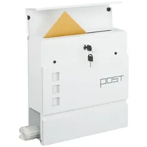 Relaxdays Briefkasten Silber inkl. Zeitungsfach