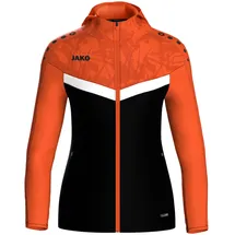 Jako Iconic Trainingsjacke mit Kapuze Damen 807 schwarz/neonorange 36