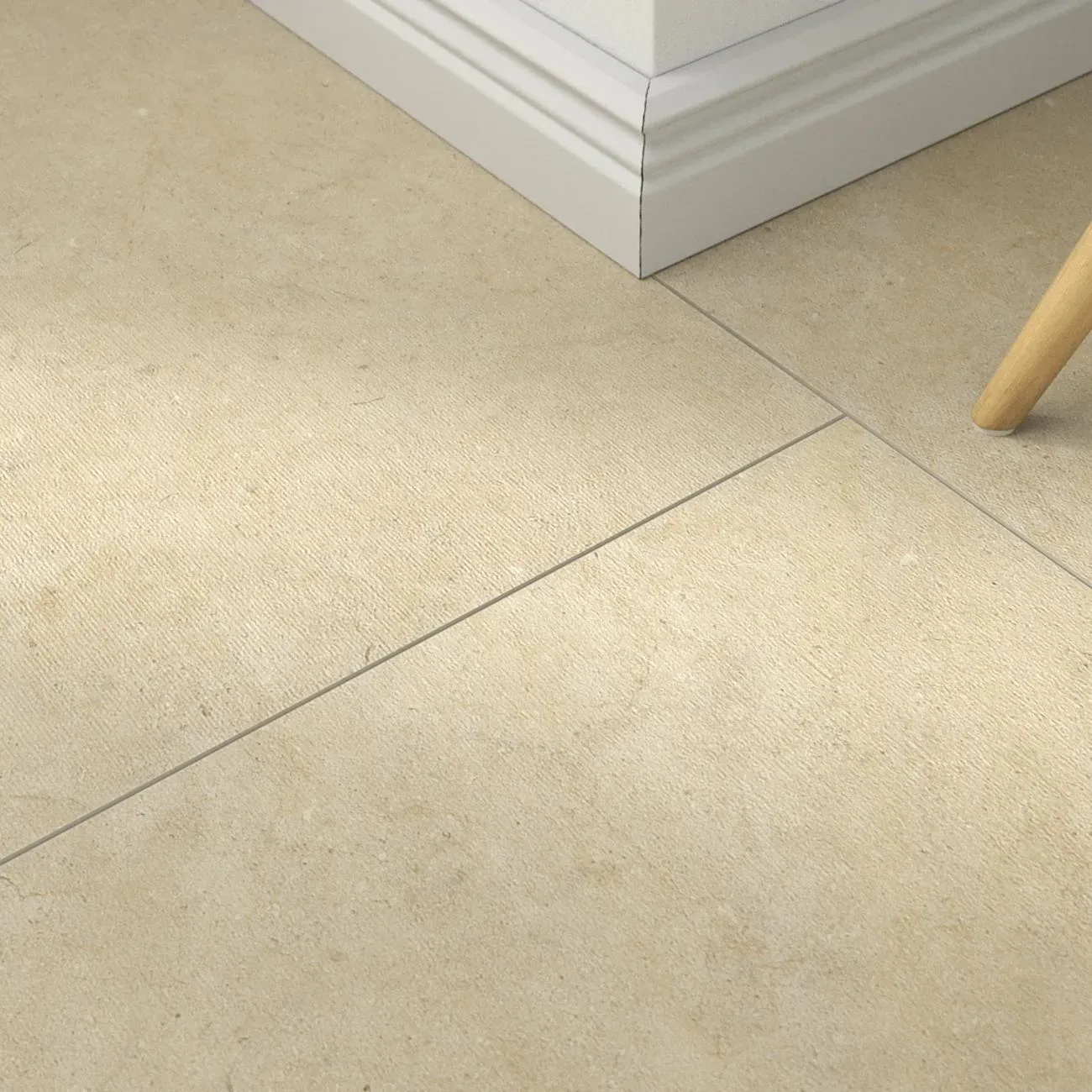 Klick-Vinyl Patio creme – inkl. Dämmung & Fußleisten