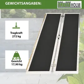 Trutzholm Rollstuhlrampe klappbar 213 cm Traglast 272 kg Alu grau schwarz beschichtet