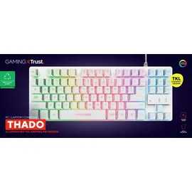 Trust Gaming GXT 833W Thado Tastatur mit TKL-Beleuchtung - Weiß