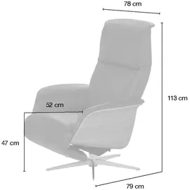 Nils Olsen Relaxsessel Leder / Kunstleder Frederik ¦ grau ¦ Maße (cm): B: 78 H: 113 T: 79.0