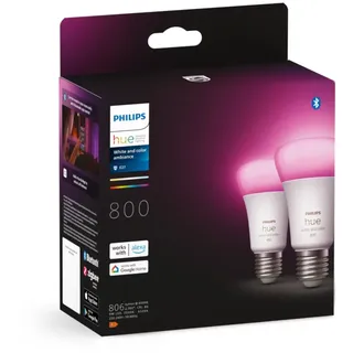 PHILIPS 2er Set Hue White And Color Ambiance 800 E27 Bluetooth Leuchtmittel NEU