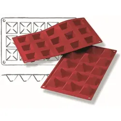 SCHNEIDER Silikon-Backform, Pyramide, rot, Hochwertiges und lebensmittelechtes Silikon mit Antihaftwirkung, Maße: 36 x 36 x 22 mm