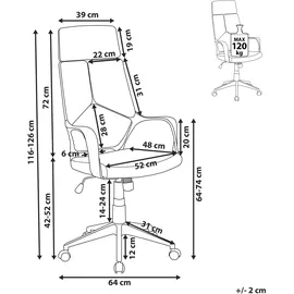 Beliani Bürostuhl Stoff Beige