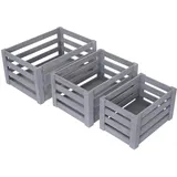 MCW Holzkiste MCW-C56 3er-Set grau
