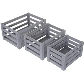 MCW Holzkiste MCW-C56 3er-Set grau