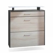 Vladon Malea 89 x 96 x 23 cm hängend mit Schublade und Glasablage braun matt