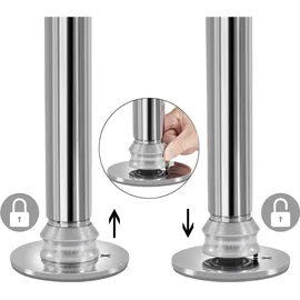 Yaheetech Pole Dance Stange 45 mm, Tanzstang 216,5 bis 275 cm Höhenverstellbar, Pole Dance Stange mit Statisch & Funktion, Stangentanz-Set - Silber