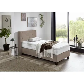 Westfalia Schlafkomfort Boxspringbett 115 x 210 cm Beige/Schwarz