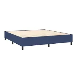 vidaXL Boxspringbett mit Matratze & LED Blau 160x200 cm Stoff