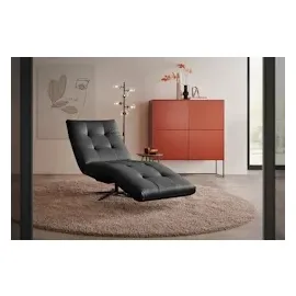 KAWOLA Relaxliege LETICIA motorisch Leder schwarz