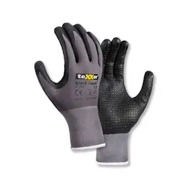 teXXor Nylon-Strickhandschuhe „black touch®`, Grau/Schwarz