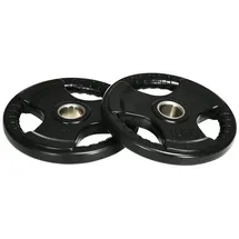 sportnow Hantelscheiben 2er-Set, Tri-Grip 2 x 10 KG gummierte Olympiascheiben bodenschonend 5 cm Bohrung, drei Griffen, für Gewichtheben, Krafttraining