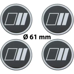 4 x Ø 61 mm Polymere Aufkleber / Streifen / Nabenkappen, Felgendeckel