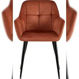 CLP 4er Set Esszimmerstühle Emia Mit Samtbezug I Polsterstuhl Mit Metallgestell I Küchenstuhl Mit Bodenschonern