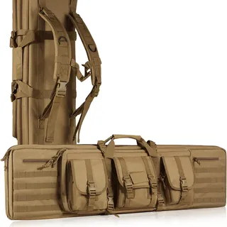 Vevor Gewehrtasche 1 Stk. Waffentasche, mm Tragbares Langwaffenfutteral 2 Gewehre & 2 Pistolen, Jagd Gewehrtasche Schwarz, Gun Bag Wasserdichtes Gewehrfutteral Waffentasche inkl. Molle-System