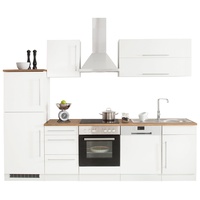 Kochstation Küchenzeile »KS-Samos«, mit E-Geräten, Breite 280 cm, weiß