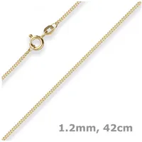 Schmuck Krone Goldkette 1,2mm Panzerkette aus 585 Gelbgold 42cm, Gold 585 goldfarben