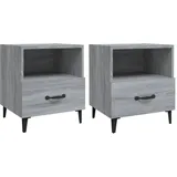 vidaXL Nachtschrank 2 Stk. 3680 x 2660 x 2660 cm Grau