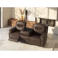 Relaxsofa Leder 3-Sitzer - Braun - EVASION