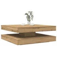 VidaXL Couchtisch 360-Grad Drehbar Artisan-Eiche 90x90x34,5 cm