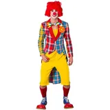 NEU Herren-Kostüm Frack Patchwork Clown, Gr. 52-54