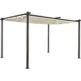 Jet-Line Pavillon Pergola Luxor LIGHT 3x4m beige-antrazit Schiebedach