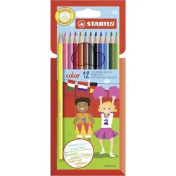 Buntstift - STABILO color - 12er Pack - mit 12 verschiedenen Farben inklusive 2 Neonfarben