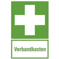 Safety Marking Rettungszeichen Erste Hilfe - Verbandkasten 20,0 x 30,0 cm Aluminium 1 Stück grau