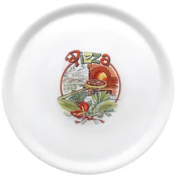 Gastronoble Saturnia Napoli Pizzateller - 31cm - 12 Teller - mit "Pizza"-Verzierung