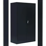 Stahl-Aktenschrank Metallschrank abschließbar Büroschrank Stahlschrank Schwarz 120 x 80 x 38,3cm 530299