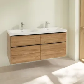 Villeroy & Boch Waschbeckenunterschrank Subway 3.0 4 Auszüge 127,2 x 57,6 x 47,8 cm Kansas Oak