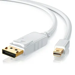 CSL Mini DisplayPort zu DisplayPort Audio- & Video-Kabel, FullHD MiniDP Monitor Kabel, Verbindungskabel - 2m