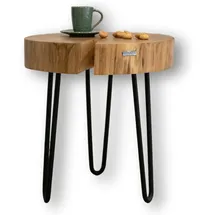 holz4home Couchtisch aus einer Baumscheibe Beige Eiche 36 x 41 cm