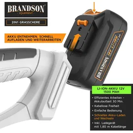 Brandson Akku-Grasschere 2in1 inkl. Akku und Ladegerät