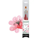 da Vinci Watercolor Serie 5389 CosmoTop Spin Lettering & Flower Brush Set, Synthetik, 3 Pinsel (Serie 5580, 5880)