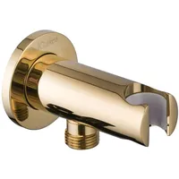 PaulGurkes goldener Wandanschlussbogen Brausehalter Kombi-Halter Gold