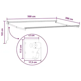 vidaXL Einziehbare Markise 5 x 3 m grau