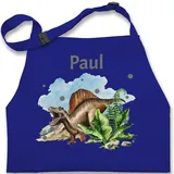 Kinderschürze Schürze Kinder Jungen Mädchen - Dinosaurier Geschenk Dino Geschenke Dinos I - 7-14 Jahre - Royalblau - kinderkochschürze tier name kinderkochschürzen kinderbackschürzen tieren - 7-13 Jahre