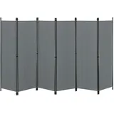 [en.casa] Raumteiler Huesca 6-teilig 300x171cm Paravent Trennwand 6-tlg. Sichtschutz Stellwand Spanische Wand Dunkelgrau