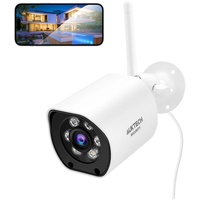 AUKTECH Überwachungskamera Aussen, 5MP IP Kamera Überwachung Outdoor(5G/2.4G WLAN), Nachtsichtfarbe, Bewegungsmelder mit Alarm, Zwei-Wege-Audio, 24/7 Aufzeichnung, IP66 Wasserdicht