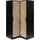 beautysofa Eckschrank Livo 108,5 x 200 x 106,5 cm Schwarz/Eiche