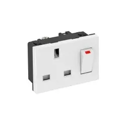OBO 6120724 Steckdose 0°, 1-fach British Standard, geschaltet 250V, 13A Polycarbonat reinweiß RAL 9010 STD-BS0G RW1.5
