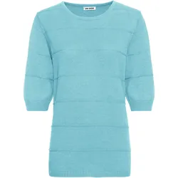Leinen-Mix-Pullover, türkis, 52/54