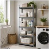 Hti-Living Mehrzweckregal Stahl/MDF 150x70x30 cm braun/silber
