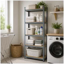 Hti-Living Mehrzweckregal Stahl/MDF 150x70x30 cm braun/silber