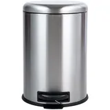 Amazon Basics Rund Tret-Mülleimer 20 l Silberfarben